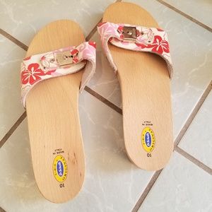 Dr Scholl's original wooden sandals